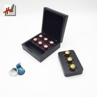 Black wooden Nespresso coffee capsule box for coffee pod display