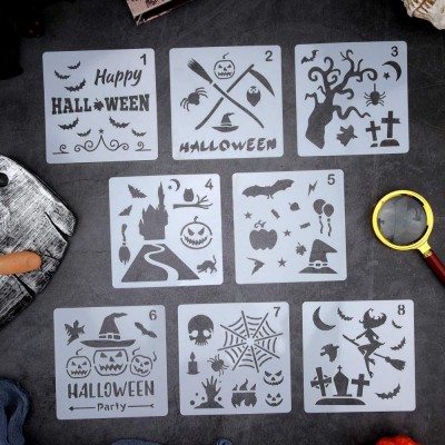 8pcs Halloween Stencil / All Saints Pumpkin Template Stencil