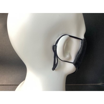 Black cotton Facemask with adjustable strap