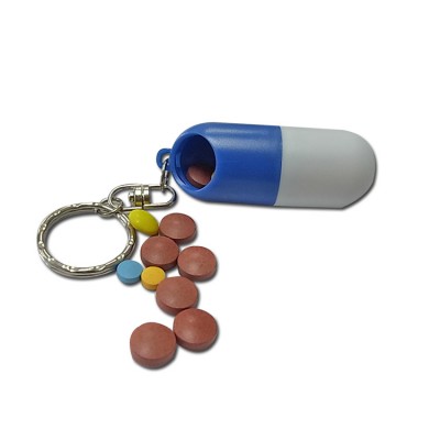 Capsule pill holder,  Capsule Style medicine box, Emergency Kits Storage Box With Keychain