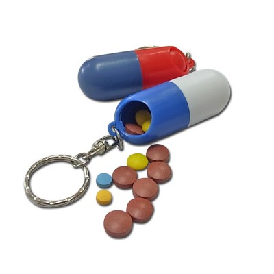 Capsule pill box,  Capsule Style medicine Holder, Emergency Kits Storage Box With Keychain