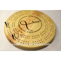 Round Wood Cribbage Board