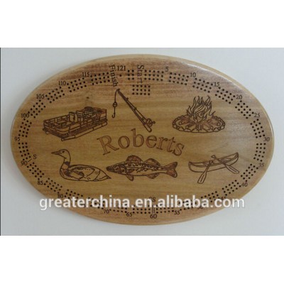 Oval Wood Cribbage Board