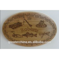 Oval Wood Cribbage Board