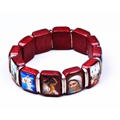 Religious christian wholesale saints wooden beaded bracelets