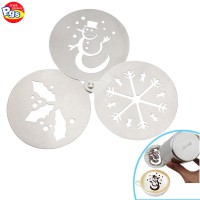 Custom christmas decorative art mold coffee stencil set OME