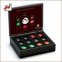 Black wooden Nespresso coffee capsule box