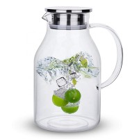 China high quality carafe borosilicate glass water pitcher 1800ml